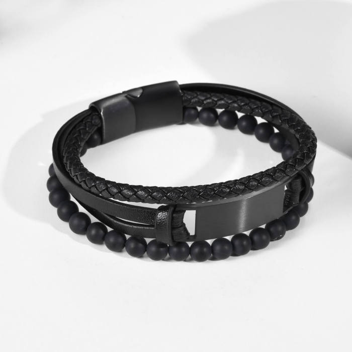 Wholesale Mens Personalized Leather Bracelets