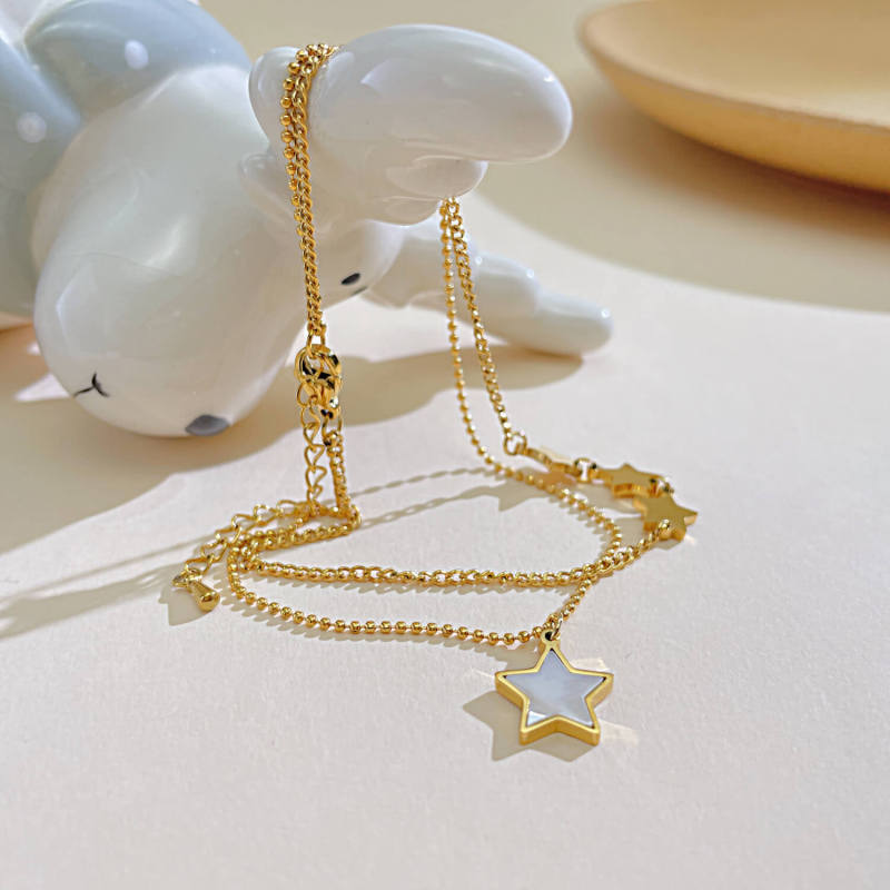 Stainless Steel Stacked Star Anklet