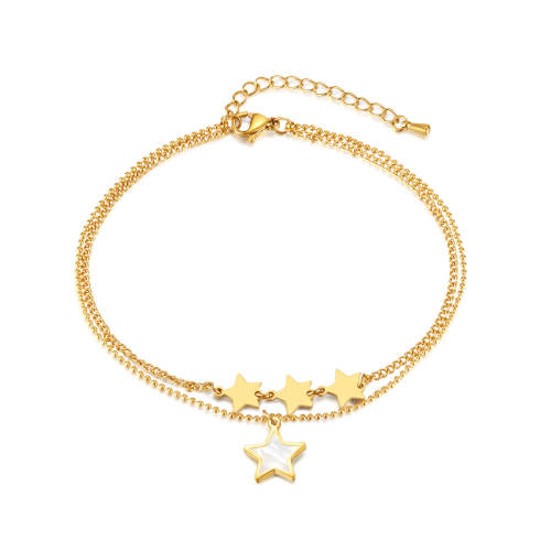 Stainless Steel Stacked Star Anklet