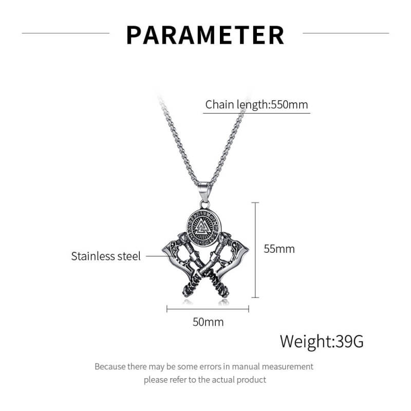 Wholesale Stainless Steel Double Axe Necklace
