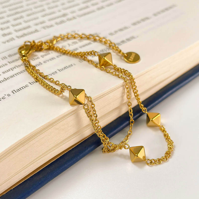 Wholesale Stainless Steel Double-layer Chain Bracelet