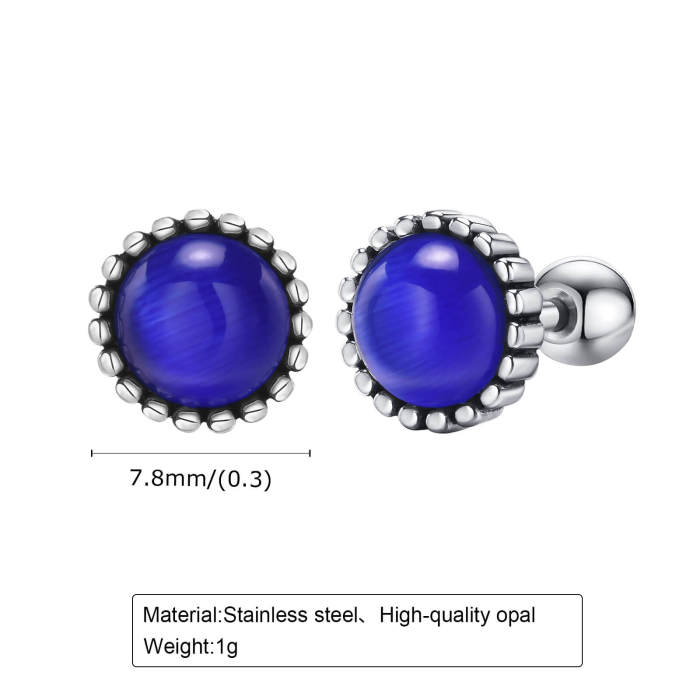 Wholesale Stainless Steel Sapphire Stud Earrings