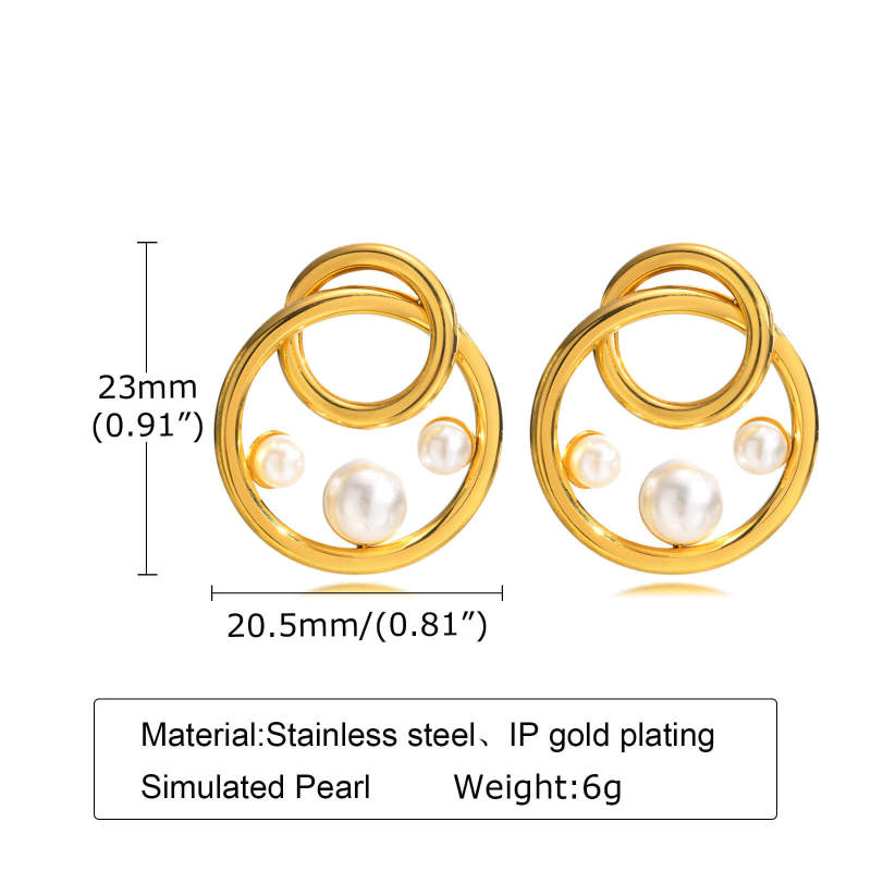 Wholesale Stainless Steel Women's Pearl Earrings