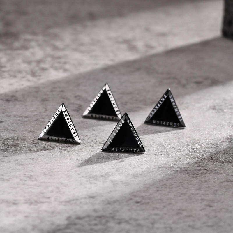 Wholesale Stainless Steel Triangle Viking Earrings