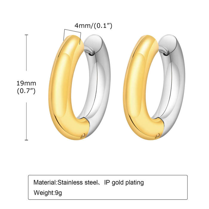 Wholesale Stainless Steel and Gold Hoop Earring