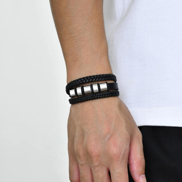 Wholesale Stainless Steel and Leather Bracelets
