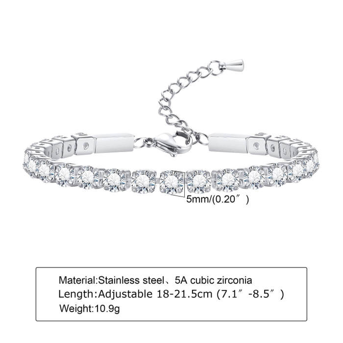 Wholesale Stainless Steel Zirconia Bracelet