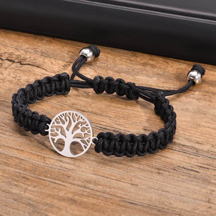 Wholesale Stainless Steel Tree of Life Braided Bracelet