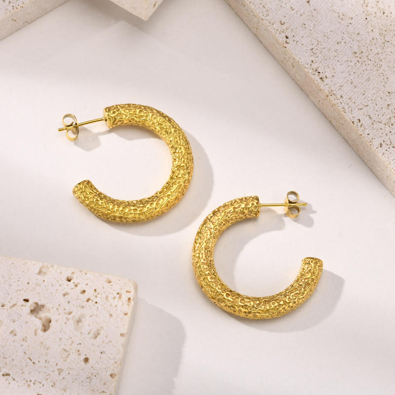 Wholesale Stainless Steel Hammered Earring