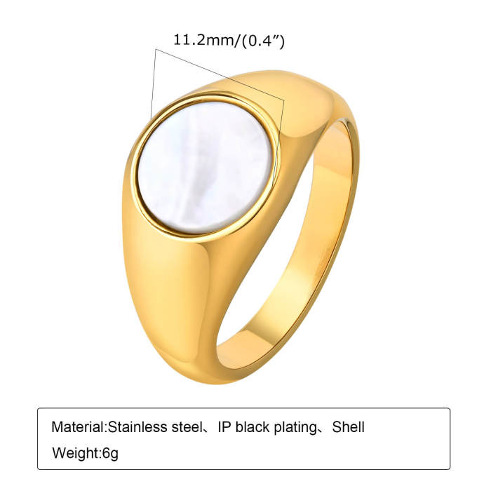 Wholesale Stainless Steel Women Ring with Shell