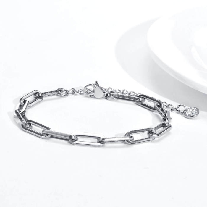Wholesale Stainless Steel Paperclip Chain Bracelets