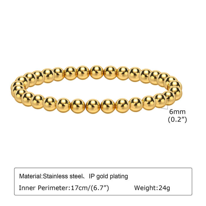 Wholesale Stainless Steel Gold Beads Bracelet