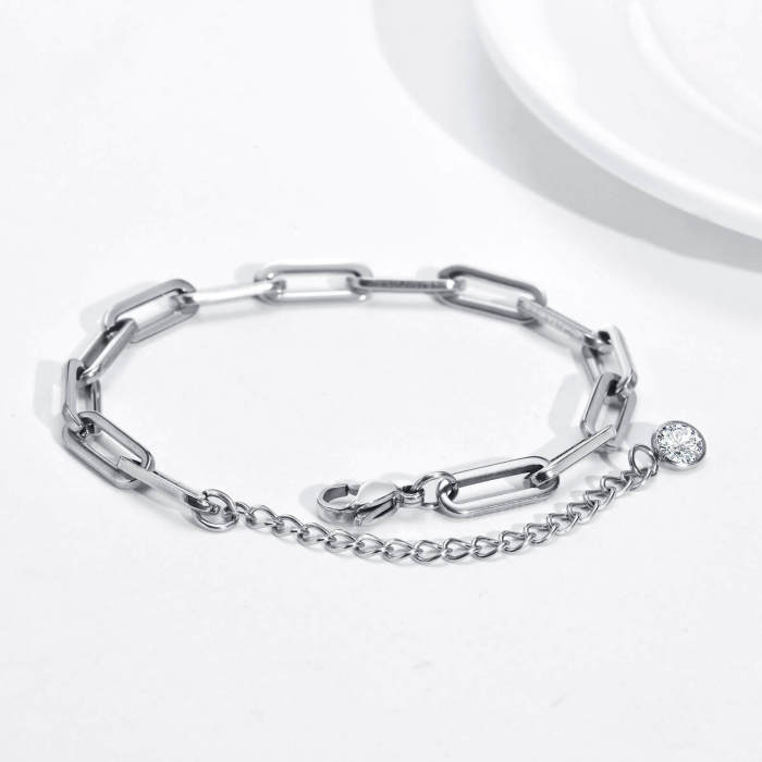 Wholesale Stainless Steel Paperclip Chain Bracelets