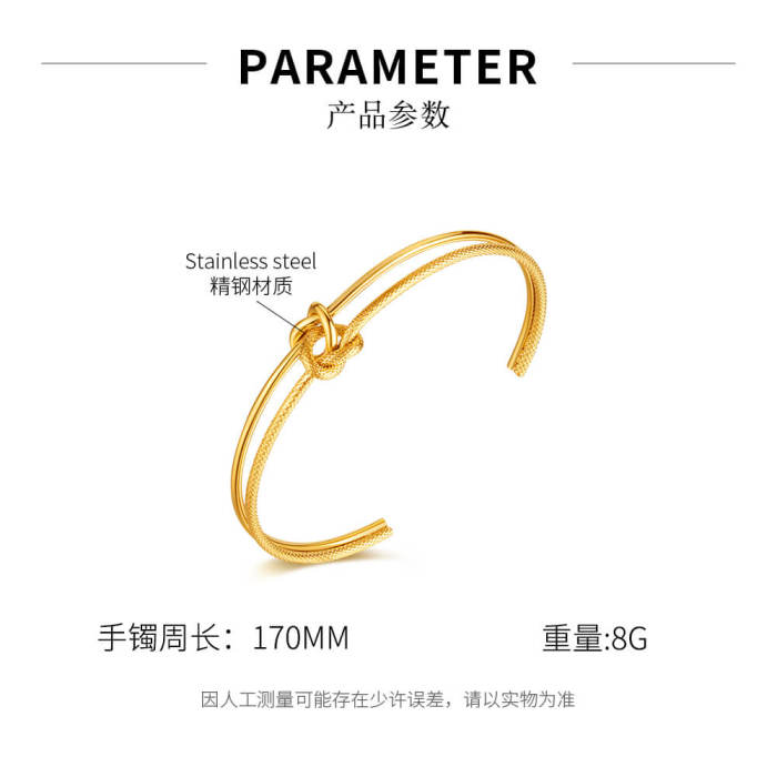 Wholesale Stainless Steel Double Knot Open Bangle
