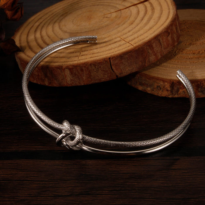 Wholesale Stainless Steel Double Knot Open Bangle