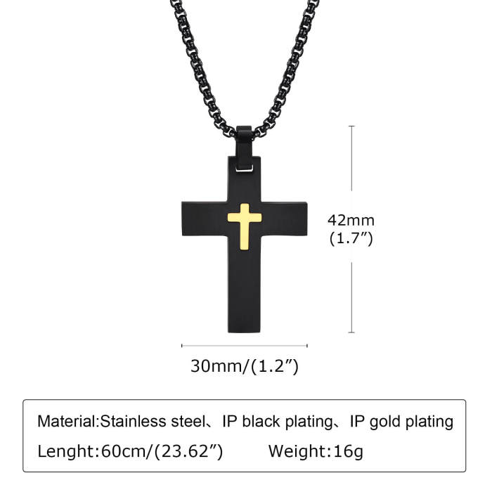 Wholesale Stainless Steel Cross Inlay Cross Pendant
