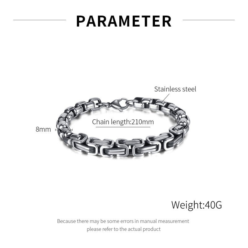 Wholesale Vintage Aged Stainless Steel Bracelet