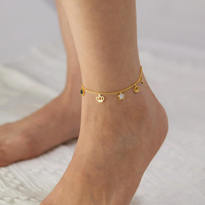 Wholesale Crown Women's Stainless Steel Anklet