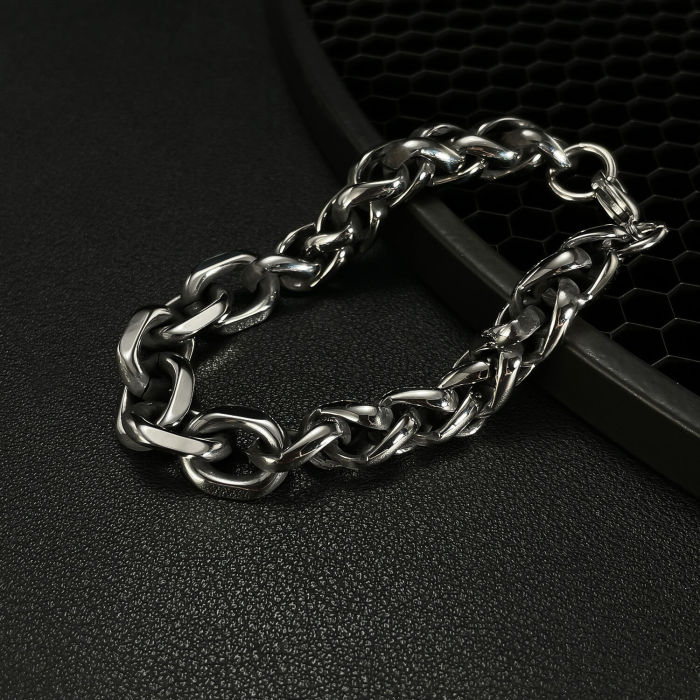 Wholesale Aged Stainless Steel Keel Chain Bracelet