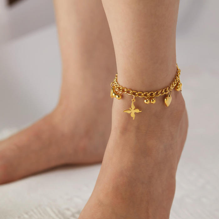 Wholesale Butterfly Stainless Steel Anklet for Women