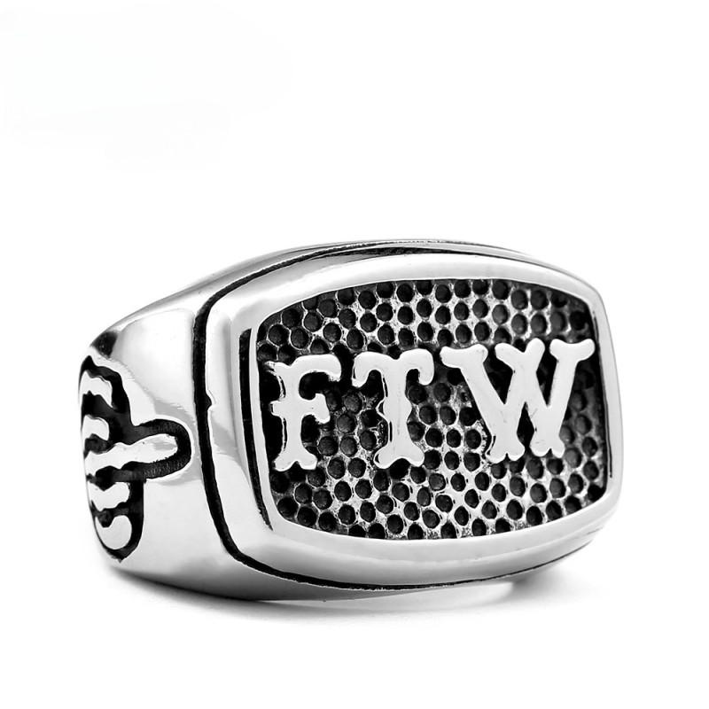 Wholesale Biker Fuck the Word Ring Jewelry Stainless Steel