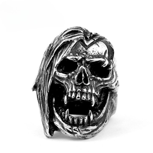 Stainless Steel Skull Rings Biker Jewelry