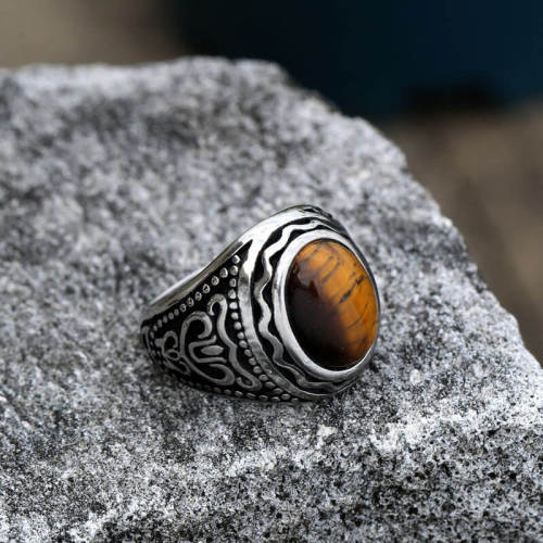 Wholesale Stainless Steel Mens Gemstone Rings