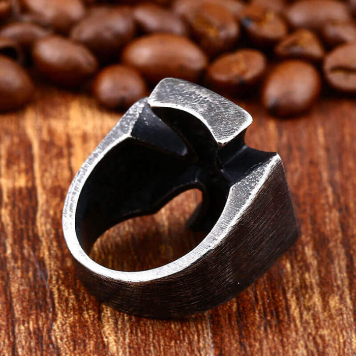 Wholesale Stainless Steel Black Cross Ring