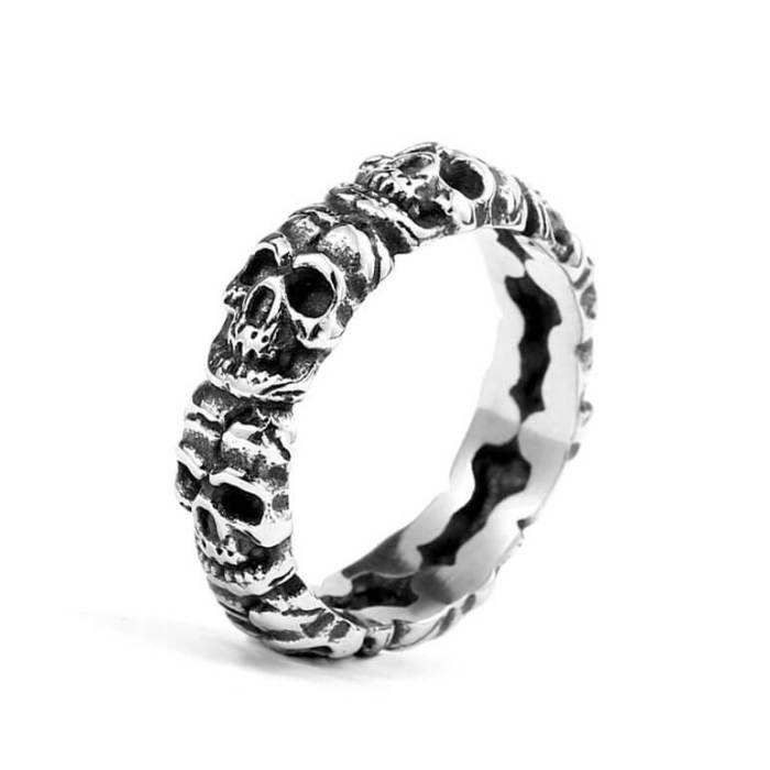 Wholesale Stainless Steel Skull Tail Ring