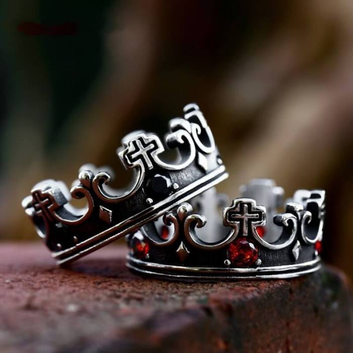 Wholesale Stainless Steel Crown Cross Ring