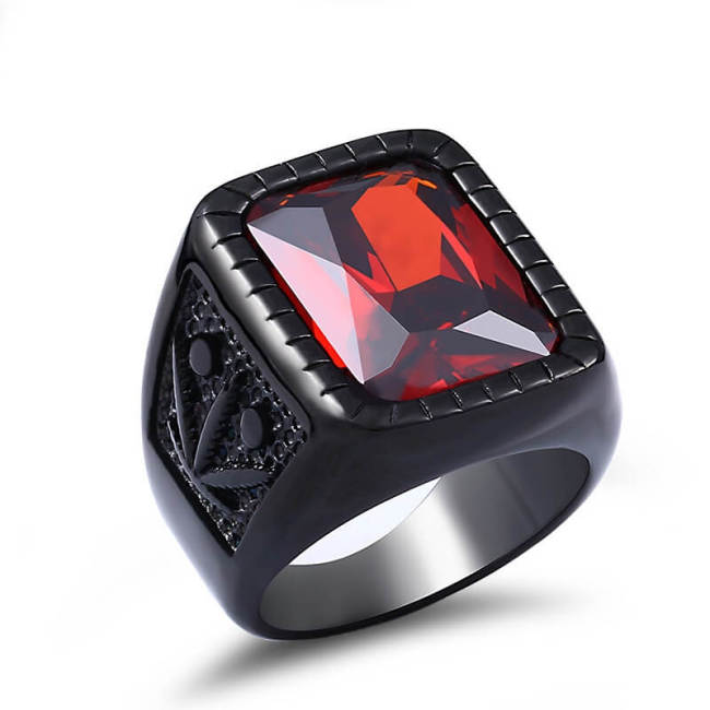 Wholesale Stainless Steel Mens Black Ring