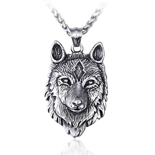 Wholesale Stainless Steel Wolf Head Pendant