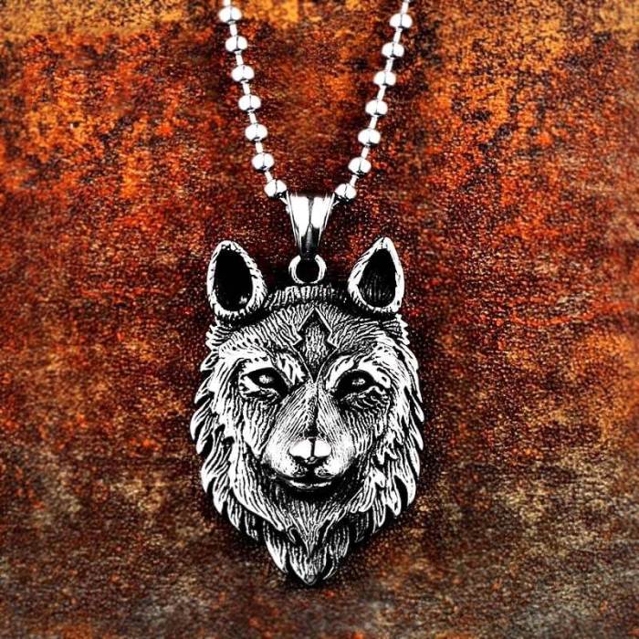 Wholesale Stainless Steel Wolf Head Pendant