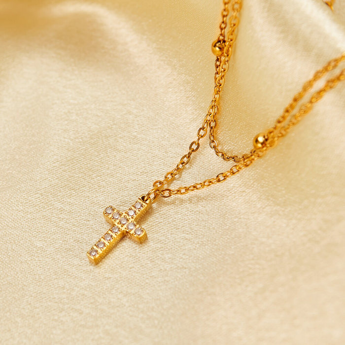 Wholesale Stainless Steel Gold Plated Cross Anklet