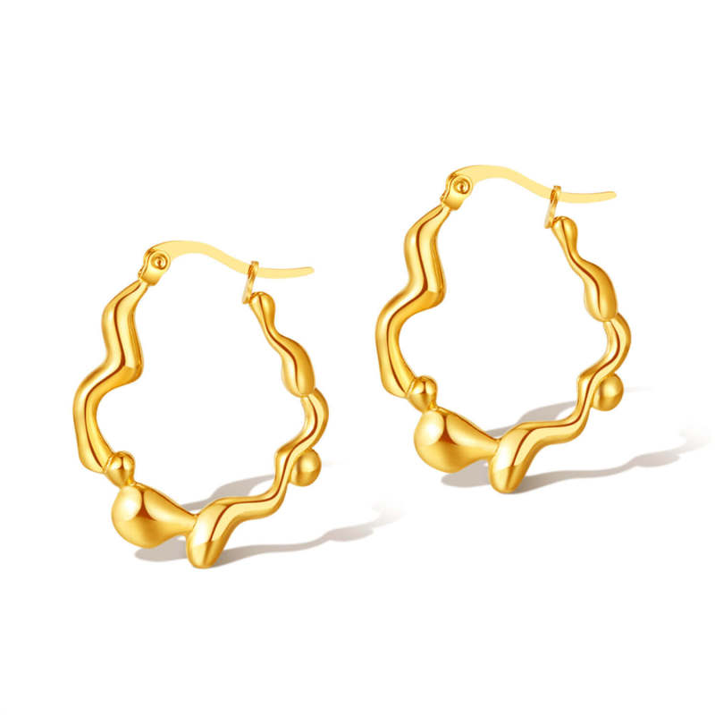 Wholesale Stainless Steel Women Gold Earring