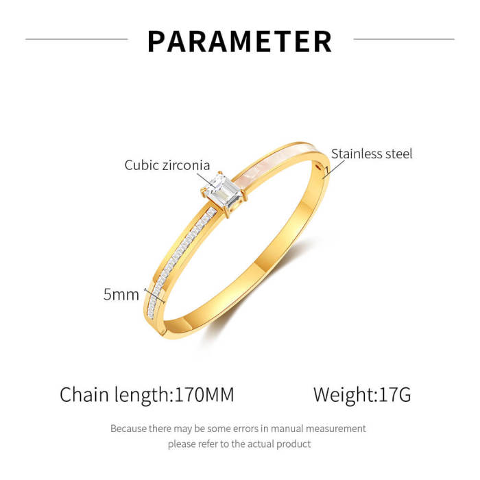 Wholesale Stainless Steel CZ Women Bangle