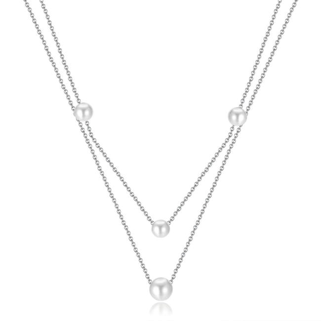 Wholesale Stainless Steel Double Chain Necklace