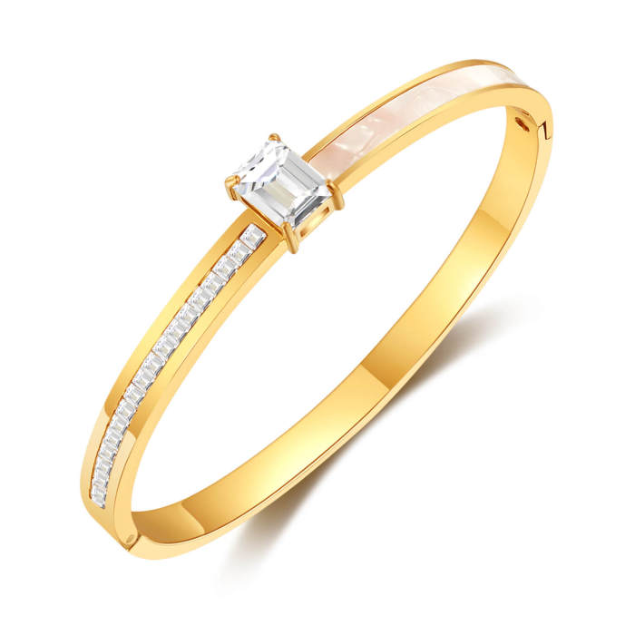 Wholesale Stainless Steel CZ Women Bangle