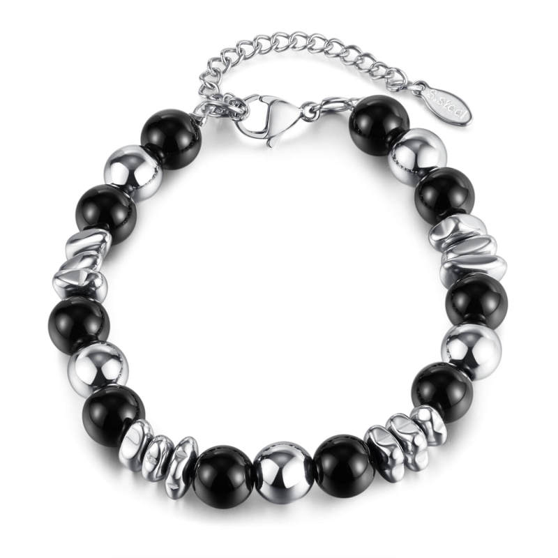 Wholesale Stainless Steel Black Onyx Bracelet