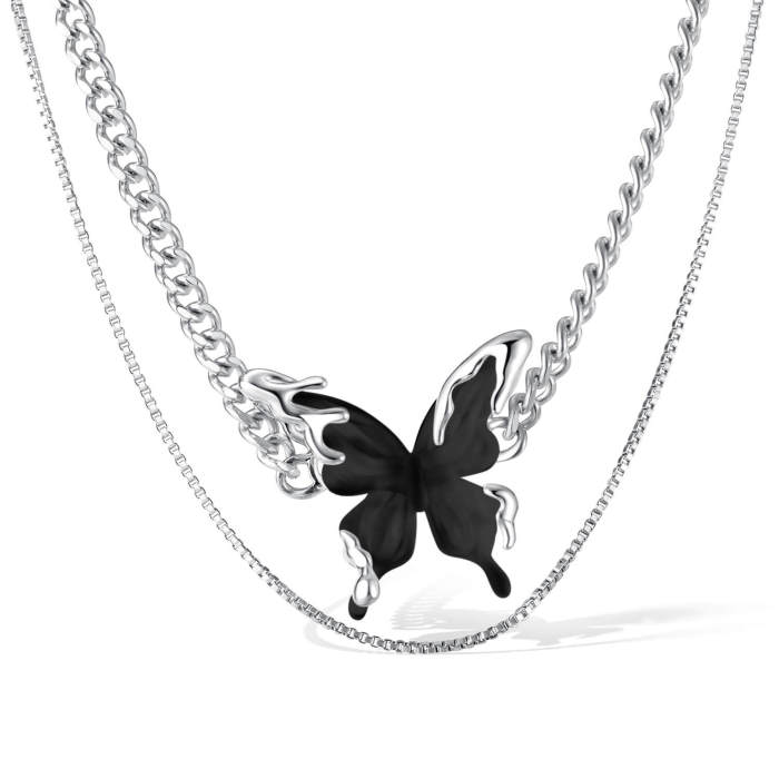 Wholesale Stainless Steel Necklace with Copper Butterly