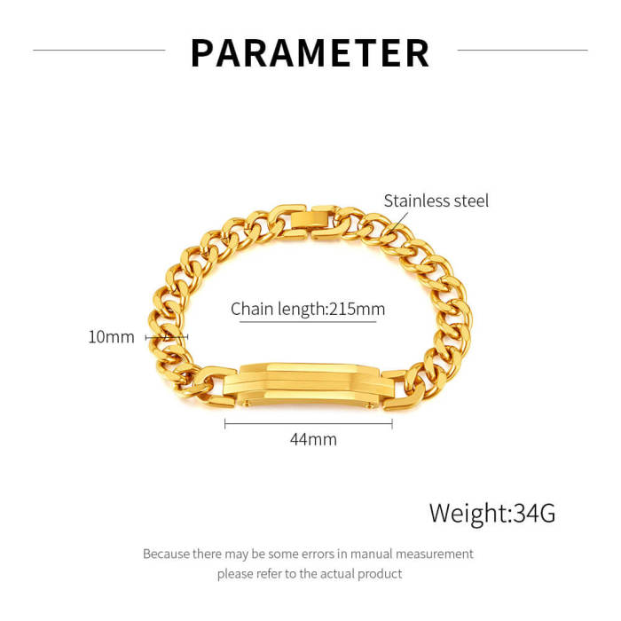Wholesale Stainless Steel Men Gold Plated Bracelets