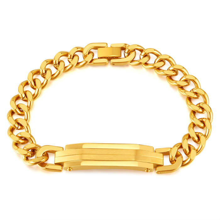 Wholesale Stainless Steel Men Gold Plated Bracelets