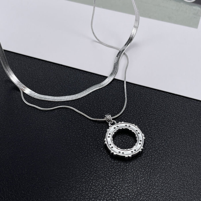 Wholesale Stainless Steel Necklace with Copper Circle
