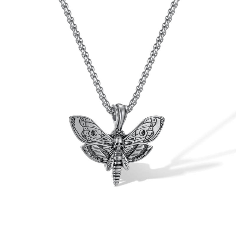 Wholesale Stainless Steel Skull Moth Pendant