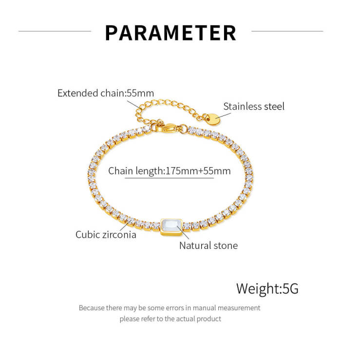 Wholesale Stainless Steel Zircon Chain Bracelet
