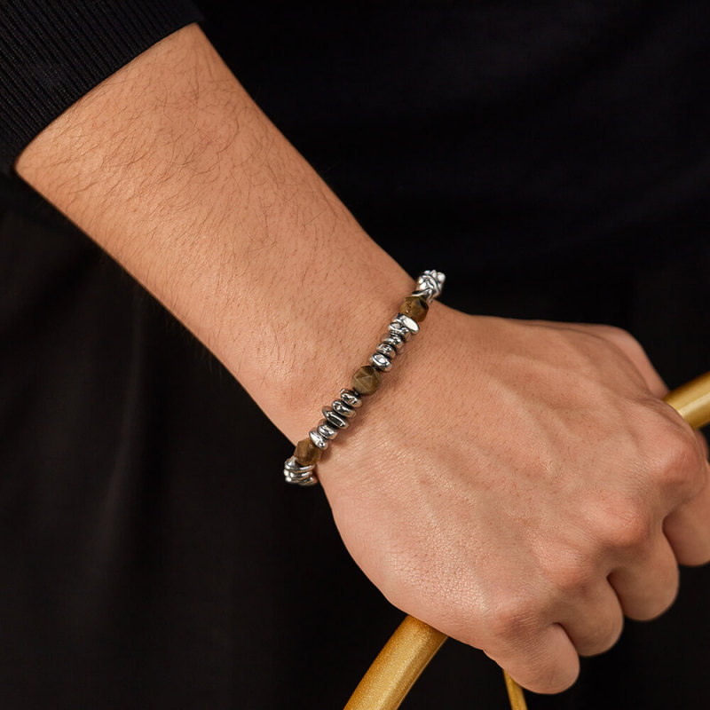 Wholesale Stainless Steel Stone Beads Bracelet