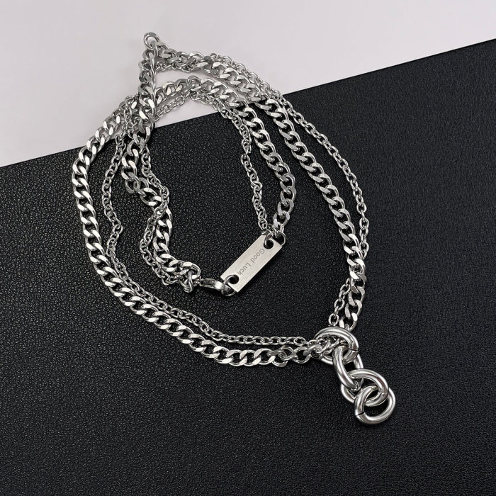 Wholesale Stainless Steel Stacked Chain Necklaces