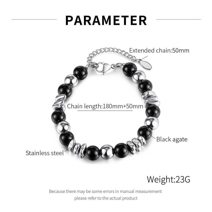Wholesale Stainless Steel Black Onyx Bracelet