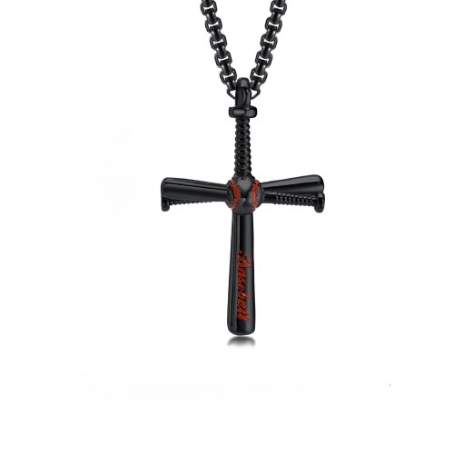 Wholesale Stainless Steel Baseball Cross Pendant