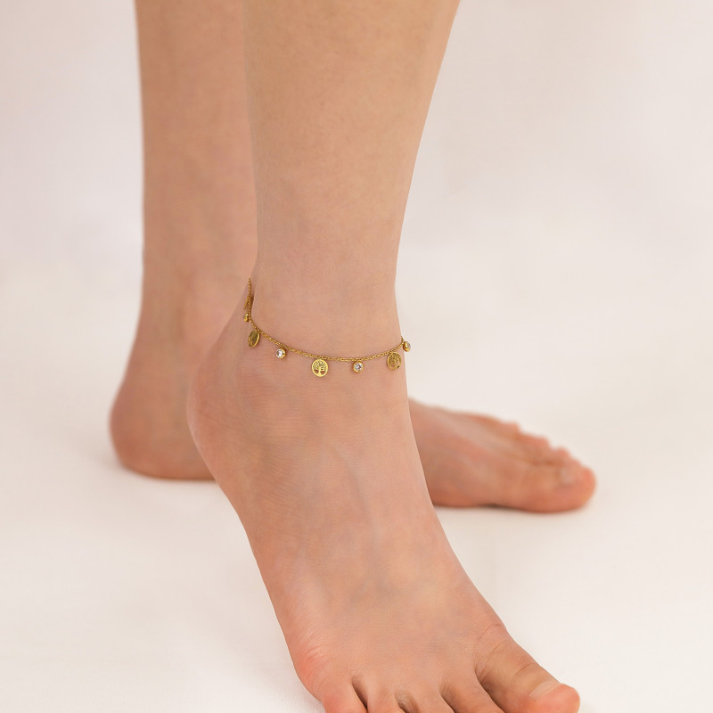 Wholesale Stainless Steel Tree of Life Anklet